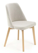 Jasnoszare krzesło tapicerowane na jasnych bukowych nogach - Fima 3X Edinos