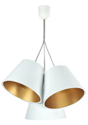 Biało-złota lampa wisząca welurowa - EXX67-Drima Lumes