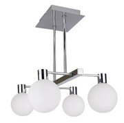 Czteroramienna lampa wisząca chrom z okrągłymi kloszami - V115-Marvis Lumes