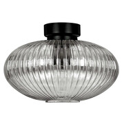 Grafitowa lampa sufitowa z ryflowanym kloszem - J048-Majoran Lumes