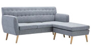 Tapicerowana pikowana sofa Kova 2L - jasny szary Edinos