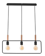 Czarna loftowa potrójna lampa wisząca - D224-Maxa Lumes