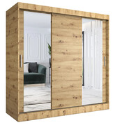 Szafa przesuwna dąb artisan 200 cm - Seko 6X Edinos