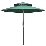 Zielony parasol do ogrodu z podwójnym daszkiem - Baldar Edinos