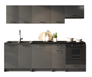 Zestaw 8 mebli do kuchni 240 cm grafit mat - Lanter 6X Edinos