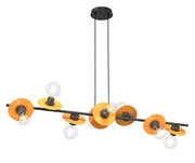 Czarno-pomarańczowa regulowana lampa wisząca - D160-Sereni Lumes