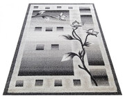 Szary prostokątny dywan w kwiaty - Berko 200 x 290 cm Profeos