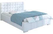 Pikowane łóżko ze schowkiem 180x200 Elber 2X - 36 kolorów + materac lateksowy Contrix Rubber SX Elior