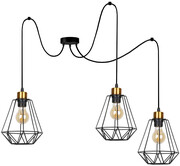Czarna metalowa potrójna lampa pająk do salonu - K113-Telesto Lumes
