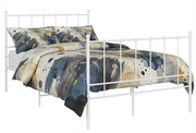 Białe metalowe łózko w stylu loftowym 120x200 cm - Laxi Edinos