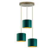 Lampa wisząca z trzema abażurami na złotym stelażu - EX452-Ralos - 5 kolorów Lumes