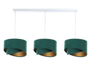 Biało-zielona lampa wisząca nad stół potrójna - S498-Woodi Lumes