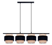Lampa wisząca ze sznurka jutowego z 4 abażurami - A527-Eledis Lumes
