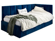 Granatowe tapicerowane łóżko sofa 120x200 - Golones 5X Edinos