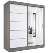Szafa 180x200 przesuwna antracyt + biały - Marmos 5X Edinos
