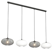 Loftowa lampa wisząca ze szklanymi kloszami grafit + opal - D174-Wanja Lumes