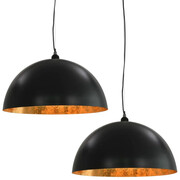 Czarno-złote lampy wiszące nad stół 2 sztuki - EX105-Fiton Lumes