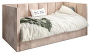 Beżowe łóżko sofa z oparciem Barnet 8X - 3 rozmiary 80x200cm Elior
