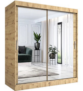 Szafa przesuwna z lustrem 180 cm dąb artisan - Kukkin 5X Edinos