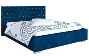 Pikowane łóżko małżeńskie 200x200 Loban 3X - 36 kolorów + materac piankowy Contrix Visco Premium Elior