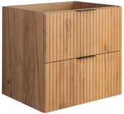 Ryflowana szafka łazienkowa z szufladami 60 cm dąb craft złoty - Onellia 3X Edinos