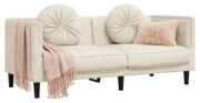 Kremowa stylowa sofa 2-osobowa z poduszkami - FINO 4X Edinos