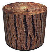 Okrągła pufa z motywem drewna 17 wzorów - Adelos 2X wzór, kolor: 9 Elior