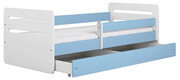 Łóżko dla chłopca z barierką Candy 2X 80x140 - niebieskie Elior