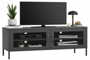 Stalowa szafka RTV w stylu loft antracyt - Korva Edinos