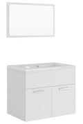 Minimalistyczny zestaw mebli do łazienki z umywalką 60 cm biały mat - Tito 4X Edinos