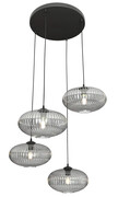 Szklana lampa wisząca z grafitowymi kloszami - D175-Wanja Lumes