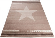 Ciemnobeżowy dywan geometryczny z gwiazdą - Matic 140x190 Profeos
