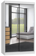 Biała szafa przesuwna z 2 lustrami 120 cm - Stoflis 5X Edinos