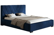 Dwuosobowe łóżko z zagłówkiem 180x200 Orina 3X - 36 kolorów + materac lateksowy Contrix Rubber SX Elior