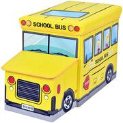 Żółta składana pufa ze schowkiem autobus - Elie 4X Edinos