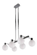 Nowoczesna lampa wisząca chrom z sześcioma kloszami - V112-Marvis Lumes