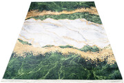Zielono-złoty dywan glamour z frędzlami - Valano 5X 160x230 Profeos