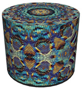 Okrągła tapicerowana pufa ozdobna 4 wzory - Adelos 9X wzór, kolor: 4 Elior