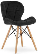 Czarne welurowe krzesło kuchenne - Zeno 4X Elior