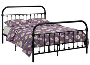 Czarne metalowe łóżko w stylu loft 140x200 cm - Etiosa Edinos