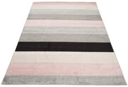 Szaro-biały dywan w pasy w stylu skandynawskim - Caso 8X 160x220 Profeos