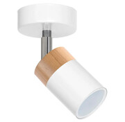 Biała lampa sufitowa z drewnem - K470-Fiorenzo Lumes