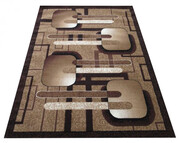 Brązowy dywan w geometryczne wzory - Gertis 40 x 60 cm Profeos