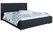 Podwójne łóżko z pojemnikiem 160x200 Loban 3X - 36 kolorów + materac lateksowy Contrix Rubber SX Elior