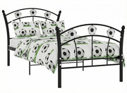 Czarne metalowe łóżko z motywem piłki 90x200 cm - Dizzel Edinos