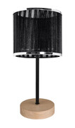 Lampka stołowa z abażurem na dębowej podstawie - A11-Asmara Lumes