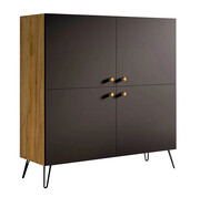 Komoda w stylu loft z półkami dąb craft + czarny - Zorina 5X Edinos