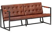 Brązowa sofa 3-osobowa ze skóry koziej – Bienee Edinos