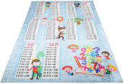 Niebiesko-kolorowy dywan dziecięcy z tabliczką mnożenia - Asan 4X 160x230 Profeos
