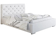 Pojedyncze łóżko ze schowkiem 120x200 Loran 2X - 36 kolorów + materac piankowy Contrix Superb Elior
